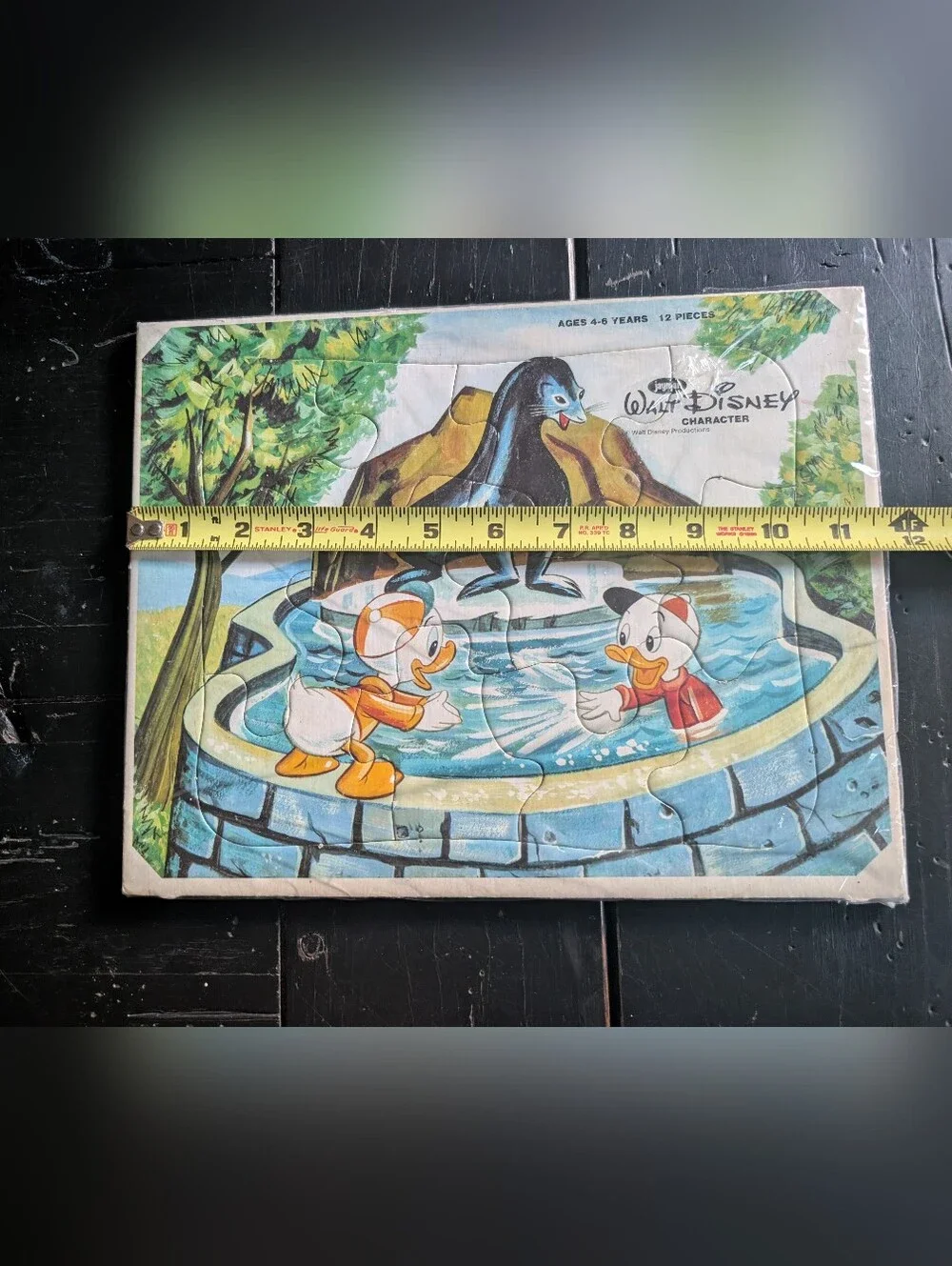 Vintage 60s Walt Disney Huey and Dewey 12-Piece Jigsaw Puzzle Collectible